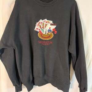 Vintage Royal Flush Poker Playing Cards Gambling Crewneck Sweatshirt